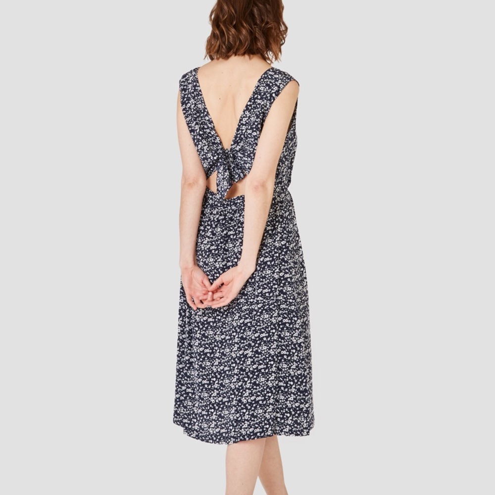 Steven Alan Farrah Blue & White Floral Silk Dress